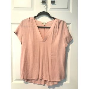 Pink v neck blouse